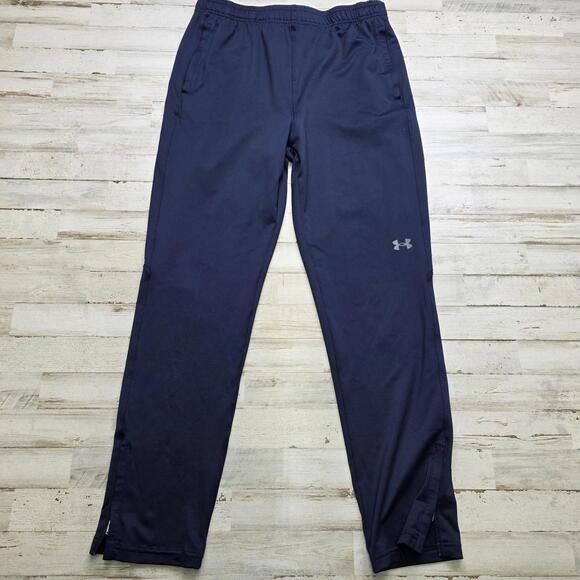 Under Armour Boys Sweatpants Straight Leg Loose Fit YXL Youth Navy Blue 30x28 - Picture 1 of 7